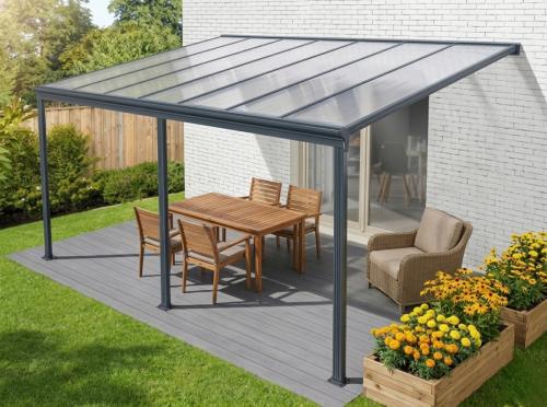 hliníková pergola LANITPLAST WALL 43 antracit + číry PC