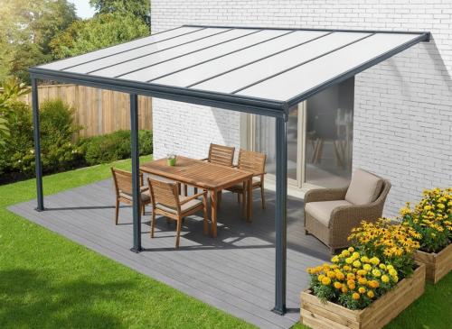 hliníková pergola LANITPLAST WALL 53 antracit + opál PC