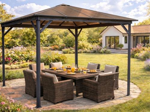 záhradný altán LANITPLAST 33 antracit + bronz PC