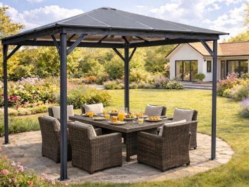 záhradný altán LANITPLAST 33 antracit + číry PC