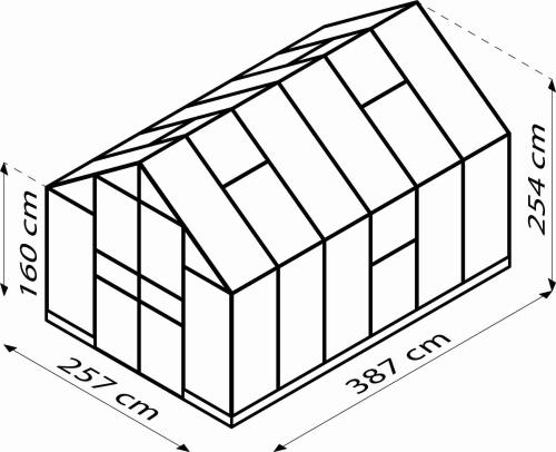 skleník VITAVIA OLYMP 9900 PC 4 mm strieborný