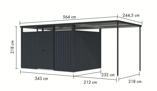 plechový domček KARIBU OSTEN 3 (12523) antracit