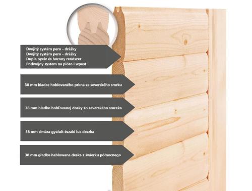 fínska sauna KARIBU HYTTI 0 (356) terragrau