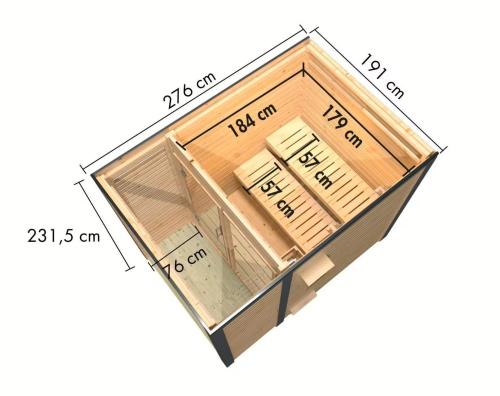 finská sauna KARIBU ARES 1 (36460) antracit / šedá
