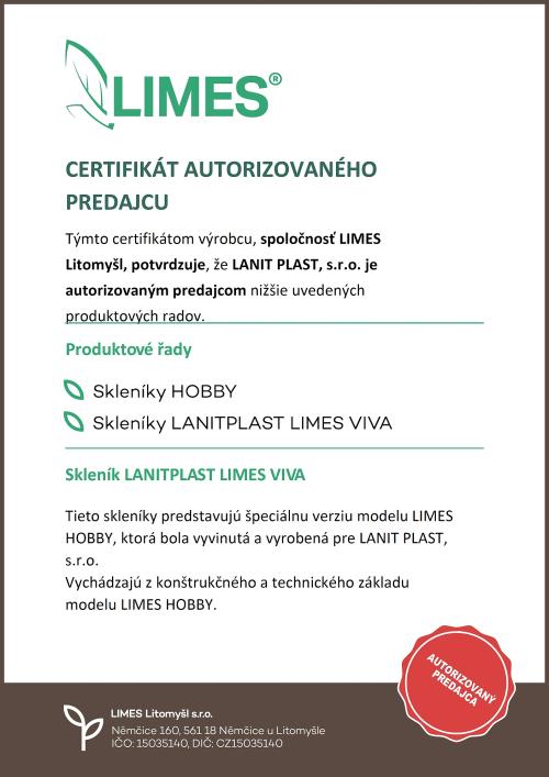 skleník LANITPLAST LIMES Viva V7/6  2,47x5,95 m číre sklo 3 mm