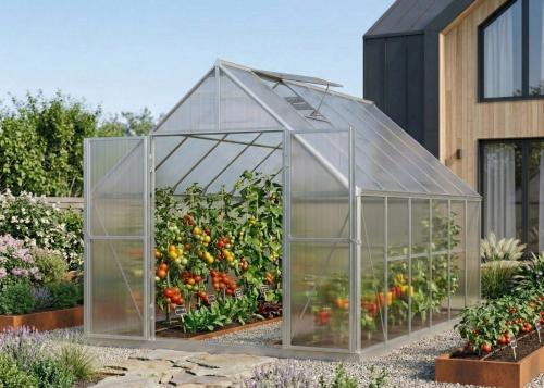 skleník LANITPLAST SARANA 8x12 PC 4 mm strieborný